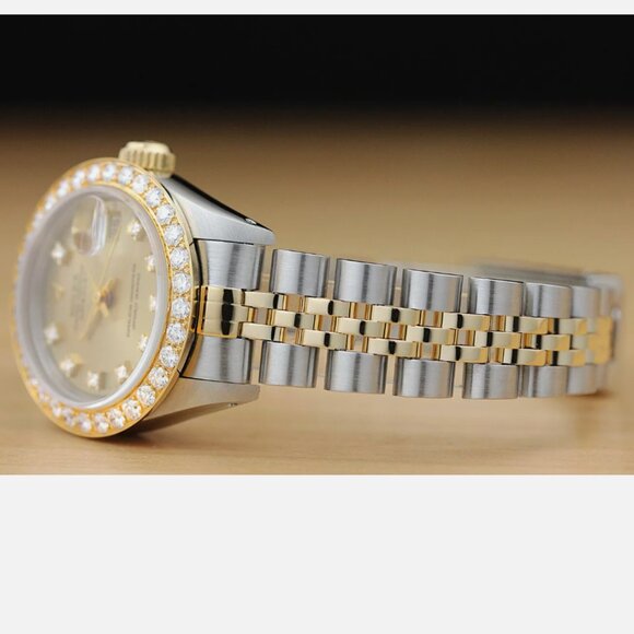 Sale! Rolex Ladies 1ct++ Diamond 18k Yellow Two Tone Watch - Picture 4 of 6